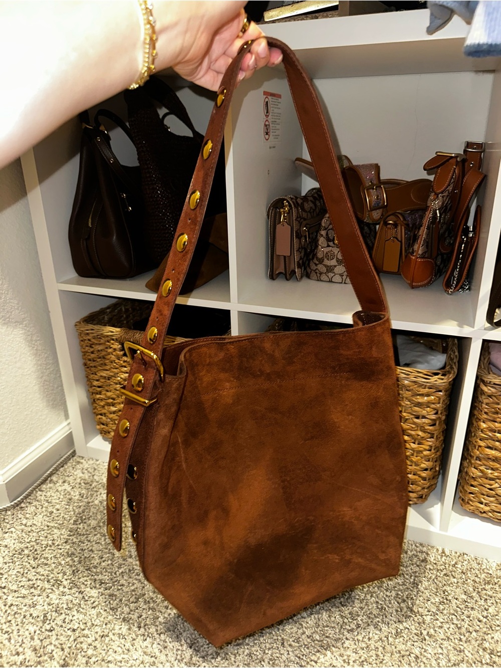 Madewell Suede Studded Tote Bag